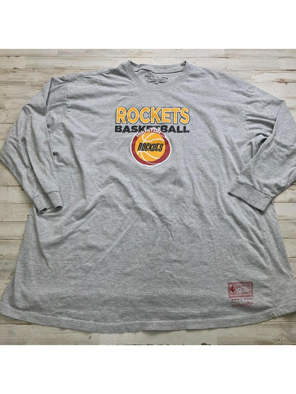 Mitchell & Ness Men's 5XLB Houston Rockets Long Sleeve Graphic Tee Big & Tall